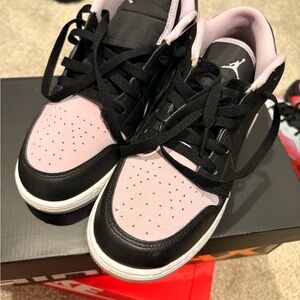 Air Jordan 1 Black and Purple Sneakers 7y
